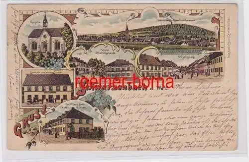 82080 Ak Lithographie Gruß aus Schwarzenbach Gasthaus usw. 1903