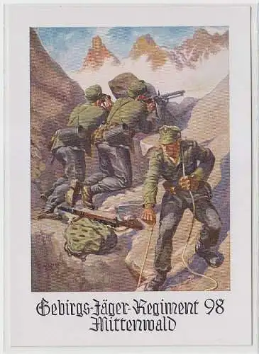 67272 Propaganda Ak Gebirgs Jäger Regiment 98 Mittenwald um 1940