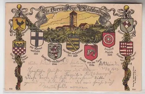 71842 Wappen Ak Die Herren der Lichtenburg bei Ostheim Rhön 1903