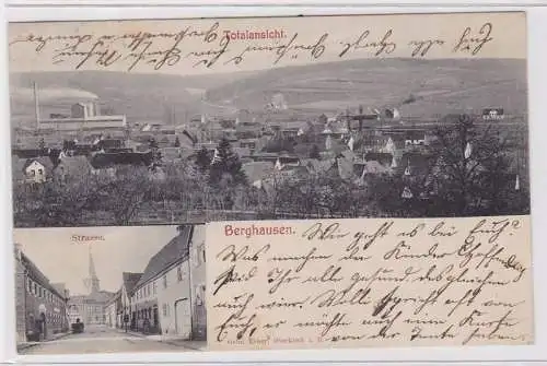 58162 AK Berghausen - Totalansicht, Strassenansicht mit Blick auf die Kirche