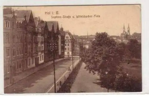 48846 Ak Hof Sophienstraße & Wittelsbacher Platz 1925