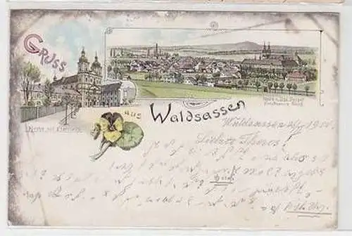 51778 Ak Lithographie Gruss aus Waldsassen 1900