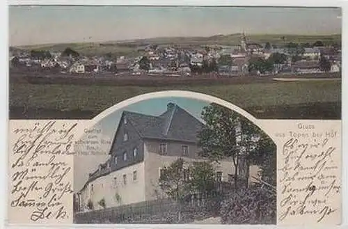 51783 Mehrbild Ak Gruß aus Töpen bei Hof Gasthof 1911