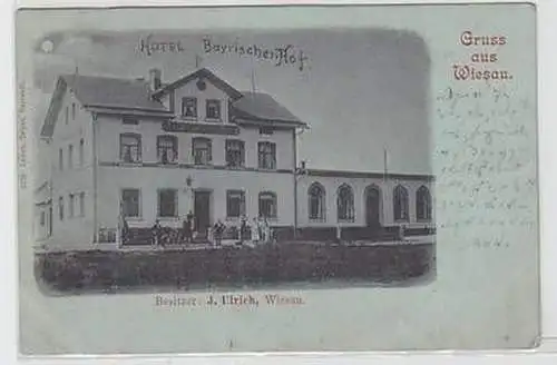 52202 Ak Gruß aus Wiesau Hotel Bayrischer Hof um 1900