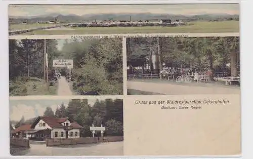 09956 AK Gruss aus der Waldrestauration Deisenhofen, Bes. Xaver Kugler 1910