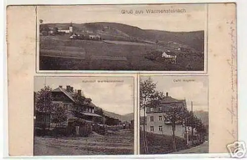 10347 Ak Gruß aus Warmensteinach Bahnhof usw. 1921