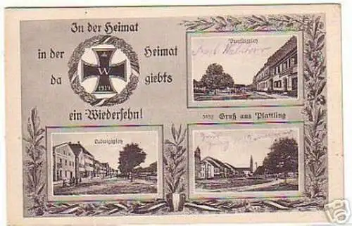 12290 Feldpost Ak Gruss aus Plattling 1915