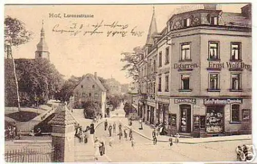 07309 Ak Hof Lorenzstrasse mit Drogerie Wolf 1913