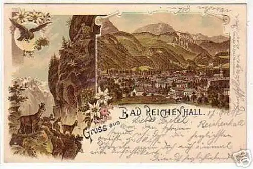 08168 Ak Lithographie Gruss aus Bad Reichenhall 1897