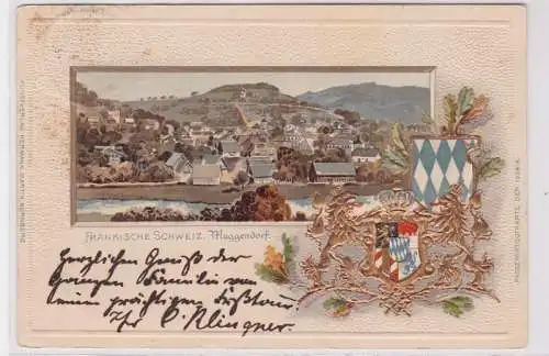 90651 Präge Passepartout AK fränkische Schweiz Muggendorf 1900