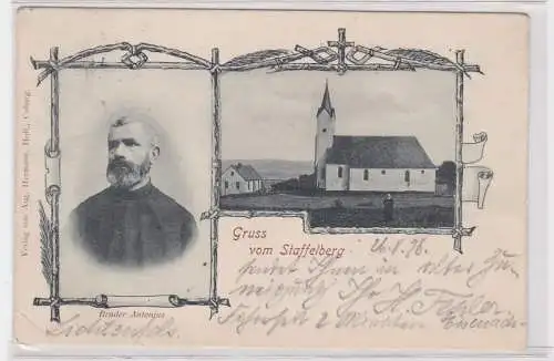 90730 AK Gruss vom Staffelberg - Kirche & Bruder Antonius 1898