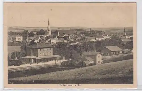 90852 Feldpost AK Pfaffenhoffen an der Ilm - Totalansicht mit Bahnhof 1915