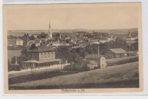 75481 Feldpost AK Pfaffenhoffen an der Ilm - Totalansicht mit Kirche 1915