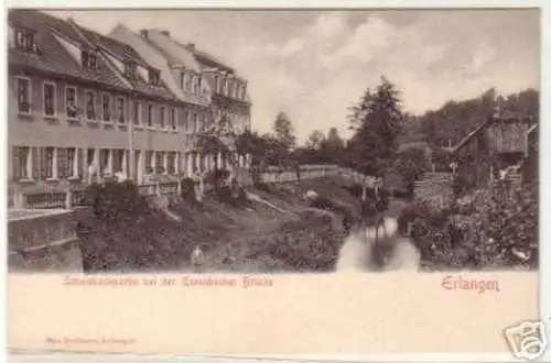 19498 Ak Erlangen bei der Essenbacher Brücke um 1900