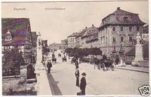 21196 Ak Bayreuth Bahnhofstrasse 1918