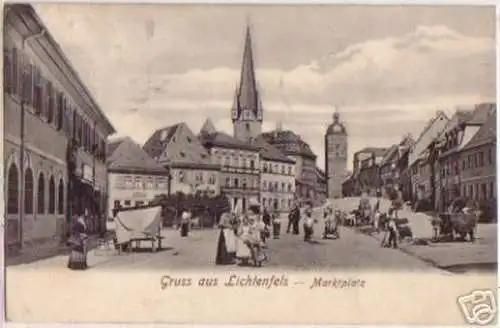 17739 Ak Gruß aus Lichtenfels Marktplatz 1914