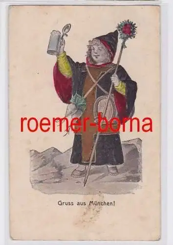 80919 geprägte Ak Gruss aus München! Münchner Kindl 1906