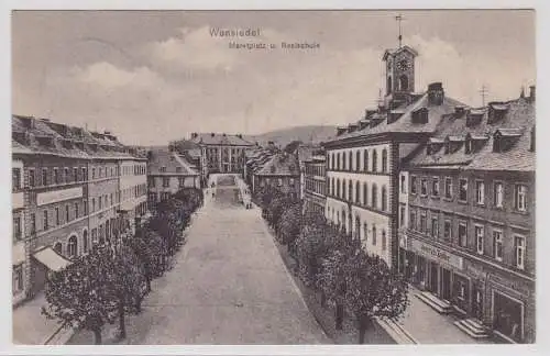 15427 AK Wunsiedel - Marktplatz und Realschule 1916