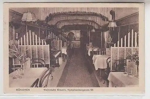 63692 Ak München Weinstube Klaus´n Nymphenburgerstraße 56, 1927