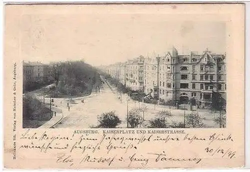 65889 Ak Augsburg Kaiserplatz und Kaiserstrasse 1899