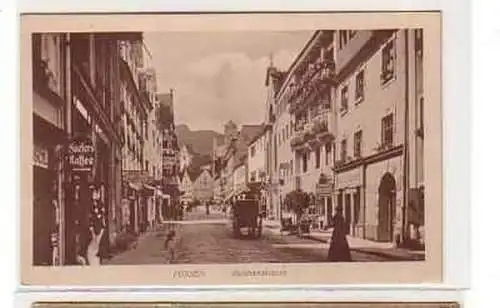 39290 Ak Füssen Reichenstraße mit Geschäften um 1930