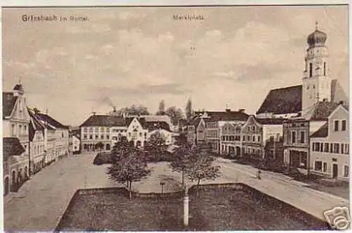 06084 Ak Griesbach im Rottal Marktplatz 1919