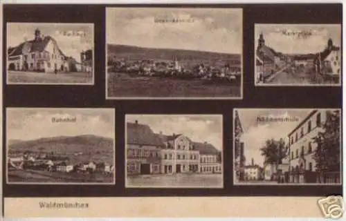 07676 Mehrbild Ak Waldmünchen Bahnhof usw. um 1920