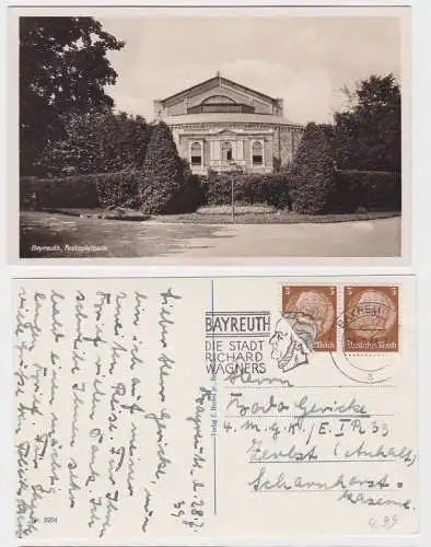 82595 Ak Bayreuth Festspielhaus mit Sonderstempel 1939