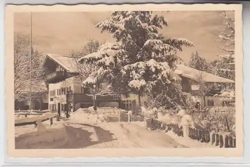 68204 Ak Gasthaus Elmau im Winter um 1930