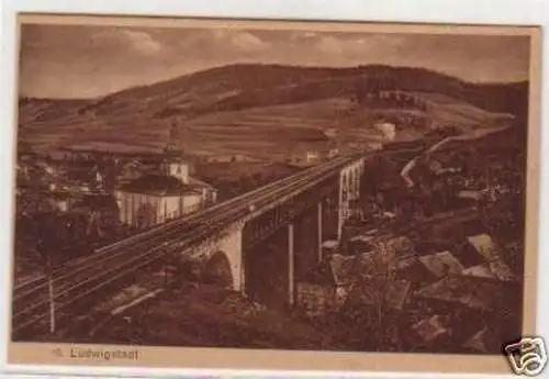 19789 Ak Ludwigstadt Eisenbahnbrücke um 1930