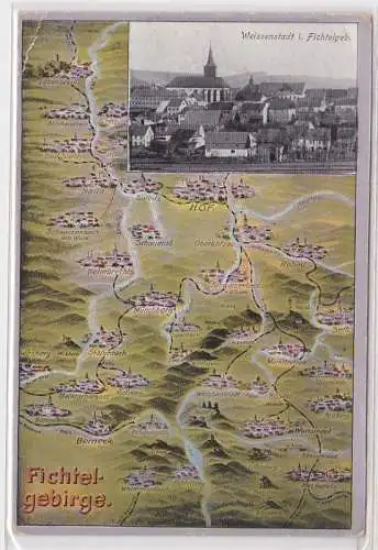 88987 Fichtelgebirge Landkarten Ak Weissenstadt im Fichtelgebirge um 1920