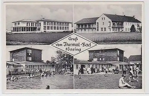 65054 Mehrbild Ak Gruß vom Thermal Bad Füssing um 1950