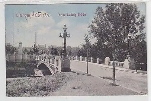 64729 Ak Erlangen Prinz Ludwig Brücke 1911