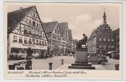 64926 Ak Dinkelsbühl Marktplatz mit Hotel "Goldne Rose" um 1940