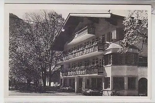 64694 Ak Bayrischzell Gasthof zur Post Bräustüberl um 1940