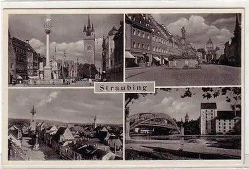 60020 Mehrbild Ak Straubing Ortsansichten um 1940