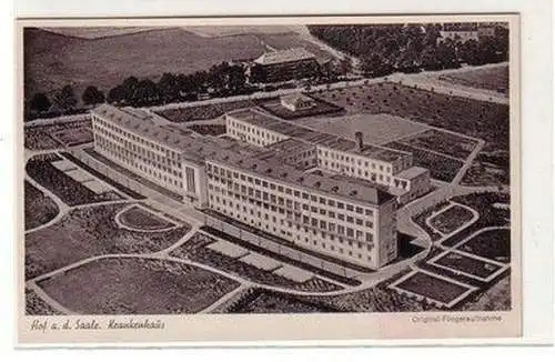 60894 Ak Hof an der Saale Krankenhaus Original Flliegeraufnahme um 1940