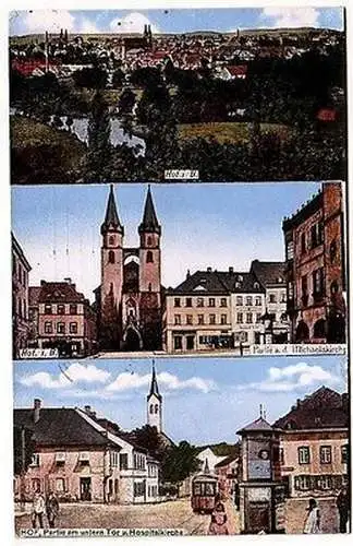 61683 Mehrbild Ak Hof in Bayern Ortsansichten 1918