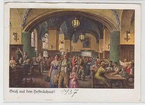 57976 Ak Gruß aus dem Hofbräuhaus München! 1937