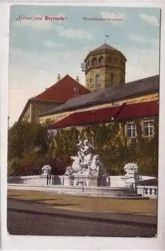 51549 Feldpost Ak Gruß aus Bayreuth Wittelsbacherbrunnen 1916