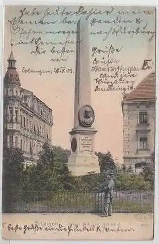 50953 Ak Erlangen Kaiser Wilhelm Denkmal 1903