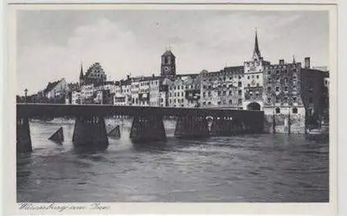 48816 Ak Wasserburg am Inn mit Brücke um 1940