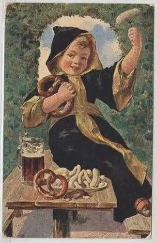 47786 Ak Gruß aus München Kindl mit Bierkrug 1926