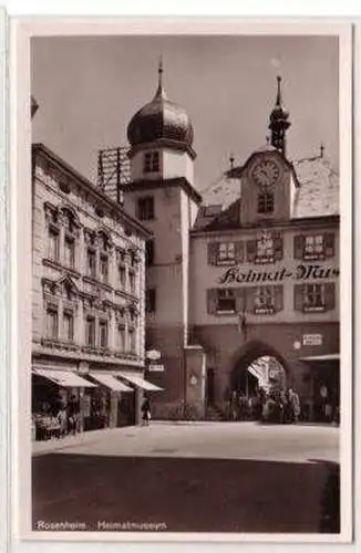 48790 Ak Rosenheim Heimat-Museum und Geschäfte 1942