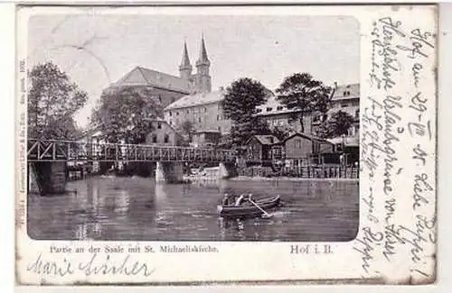 41000 Ak Hof Saale mit St. Michaeliskirche 1905