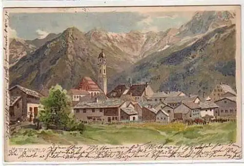 36013 Ak Litographie Mittenwald Panorama 1904