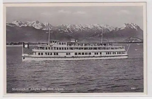 24731 Ak Motorschiff Allgäu mit den Alpen 1938