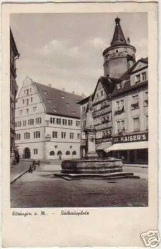 13663 Ak Kitzingen am Main Rathausplatz 1956