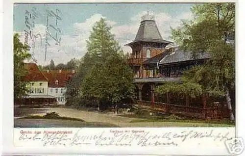 09586 Ak Gruß aus Alexandersbad Kurhaus mit Schloß 1904