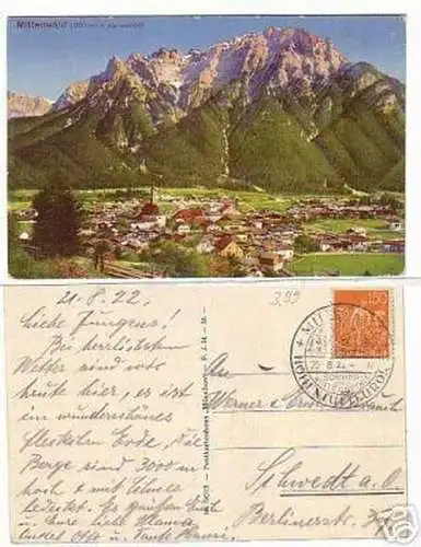 05044 Ak Mittenwald und Karwendel 1922